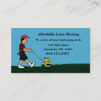Lawn Mowing And Landscaping Business Card by Lasting__Impressions at Zazzle