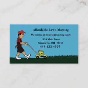Lawn Mowing and Landscaping Business Card