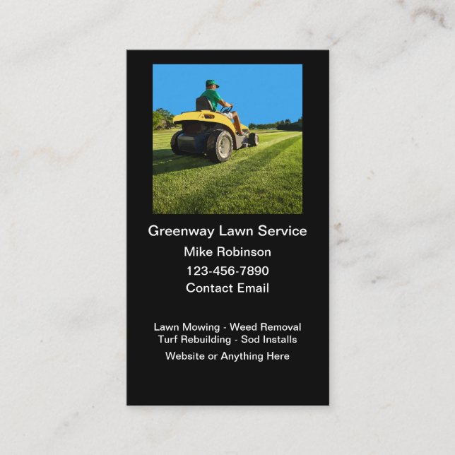 Lawn Mowing And Sod Grass Business Card (Front)