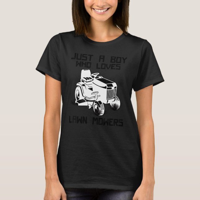 Lawn Mowing  Boys Kids Lawn Mower Farm Gardening T-Shirt (Front)