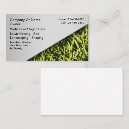 Customizable Lawn Mowing Business Cards