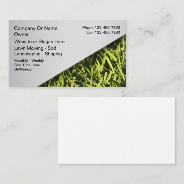 Lawn Mowing Business Cards (Front/Back)