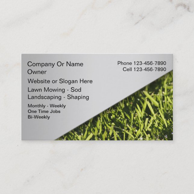 Lawn Mowing Business Cards (Front)