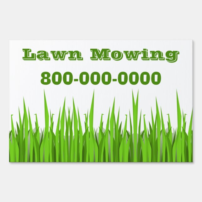 Lawn Mowing Business Sign (Back)