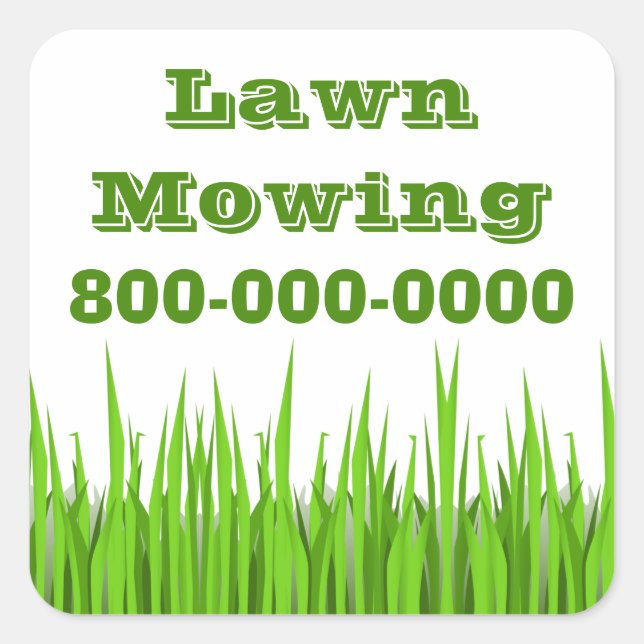 Lawn Mowing Business Square Sticker (Front)