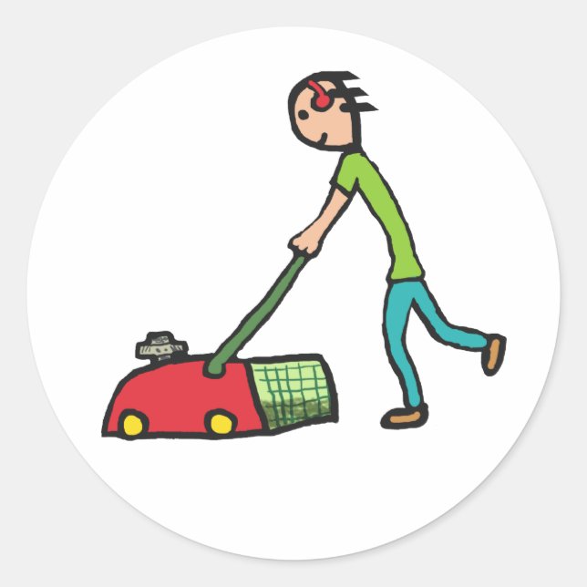 Lawn Mowing Classic Round Sticker (Front)