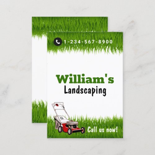 Lawn Mowing Cutting Services Lawn Care  Business Card