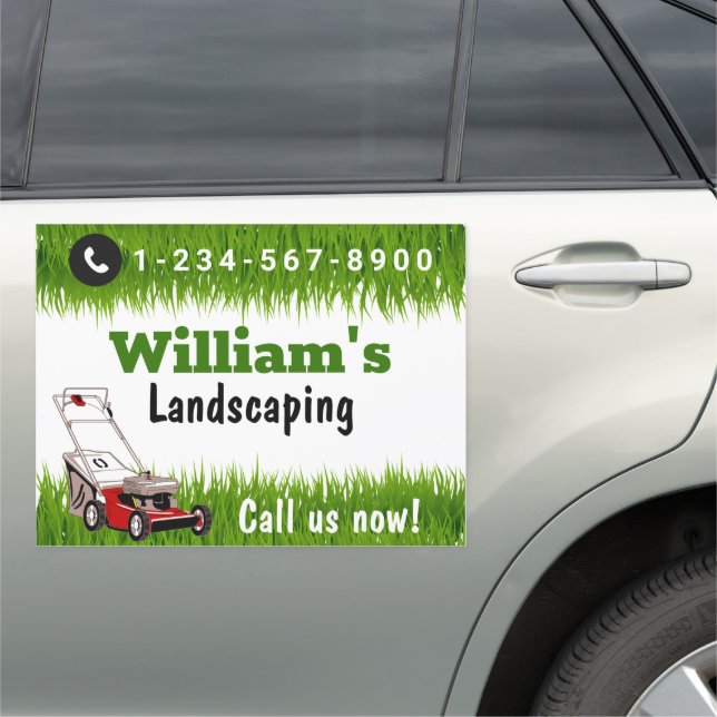 Lawn Mowing Cutting Services, Lawn Care Car Magnet (In Situ)