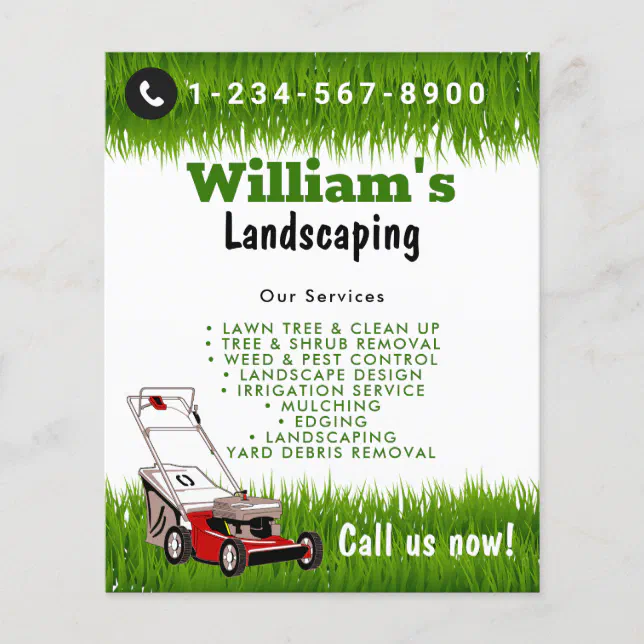 Lawn Mowing Cutting Services, Lawn Care Flyer Zazzle
