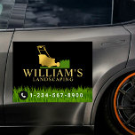 Lawn Mowing Cutting Services, Lawn Care Gold Logo Car Magnet<br><div class="desc">A modern car magnet design for lawn care specialists. A professional gold logo personalized business car magnet for lawn care, gardening and landscaping businesses. A simple and professional way to introduce your business and to inform potential customers of your services. Personalize your details to create your own unique lawn care...</div>