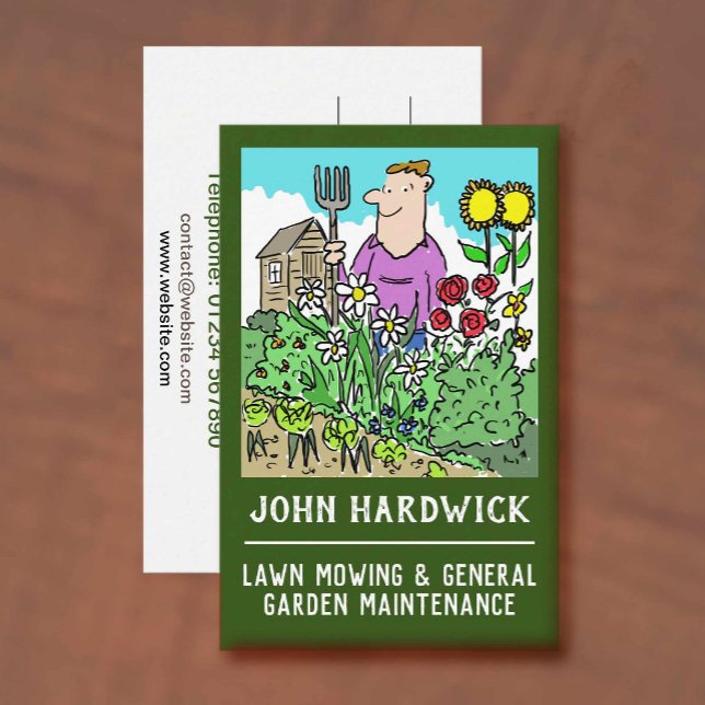 Lawn Mowing & Garden Maintenance Services Business Card (Creator Uploaded)