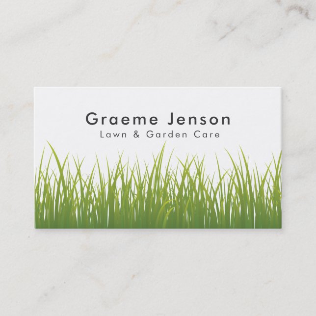 Lawn Mowing Gardening Grass Business Card (Front)