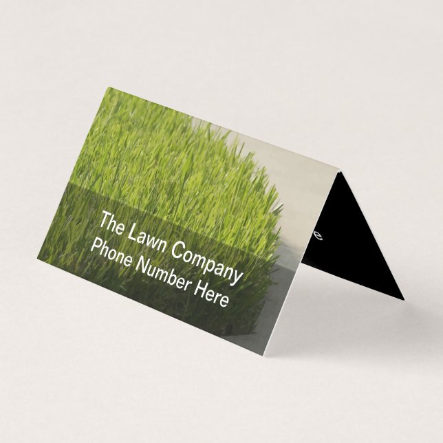 Lawn Mowing Grass Design Business Card (Front)