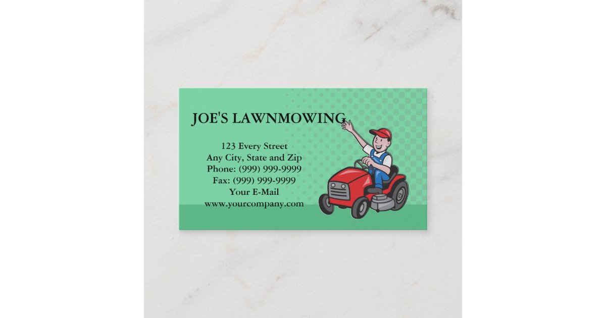 Lawn Mowing Landscaper Gardener Business Card | Zazzle
