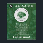 Lawn Mowing Landscaping Garden Lawn Care Tree Flyer<br><div class="desc">A modern green flyer logo design for lawn care and tree service specialists. A minimalist personalized business flyer for lawn care, gardening and landscaping businesses. A simple and professional way to introduce your business and to inform potential customers of your services. Personalize your details to create your own unique lawn...</div>