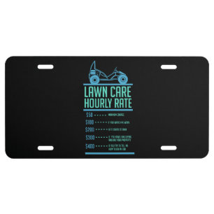 Lawn Mowing - Lawn Care Hourly Rate License Plate