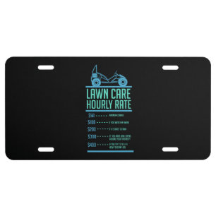Lawn Mowing -  Lawn Care Hourly Rate License Plate