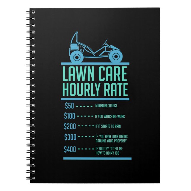 Lawn Mowing -  Lawn Care Hourly Rate Notebook (Front)