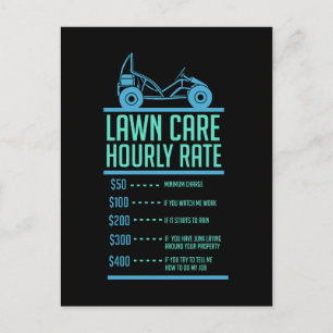 Lawn Mowing - Lawn Care Hourly Rate Postcard