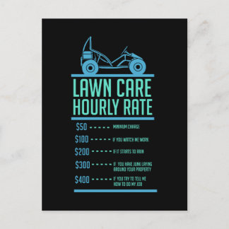 Lawn Mowing -  Lawn Care Hourly Rate Postcard