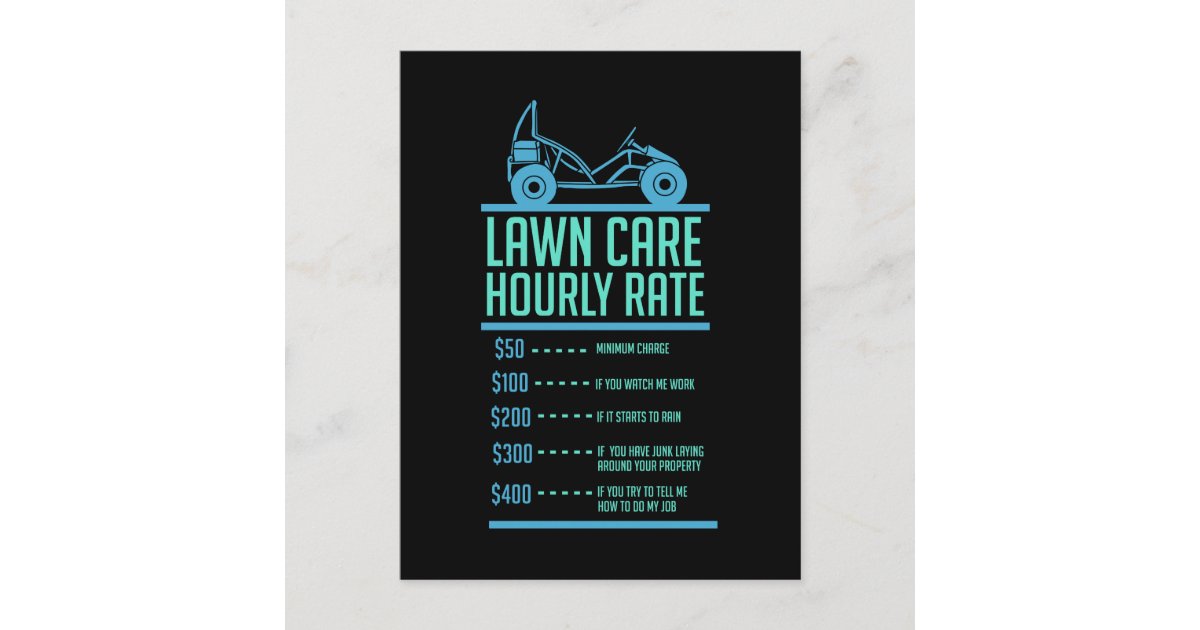 Lawn Mowing Lawn Care Hourly Rate Postcard Zazzle salary-vs-hourly-understanding-the-pros-and-cons-truein