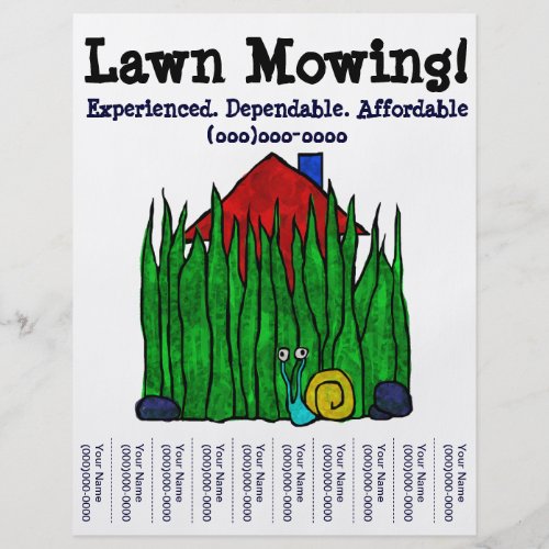 Lawn Mowing Lawn Care Yard Word Custom Flyer