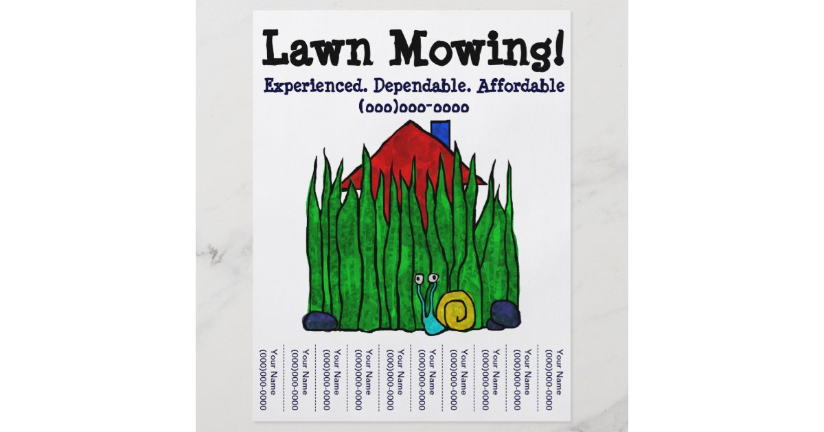 baby sign yard shower Lawn Care.  Yard Zazzle.com Flyer  Mowing! Word. Custom Lawn