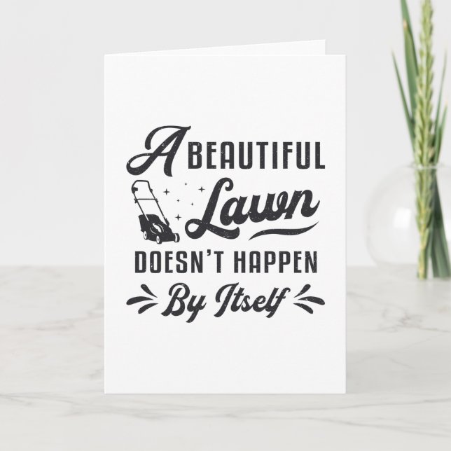Lawn Mowing Lawn Mower A Beautiful Lawn Gardening Card (Front)