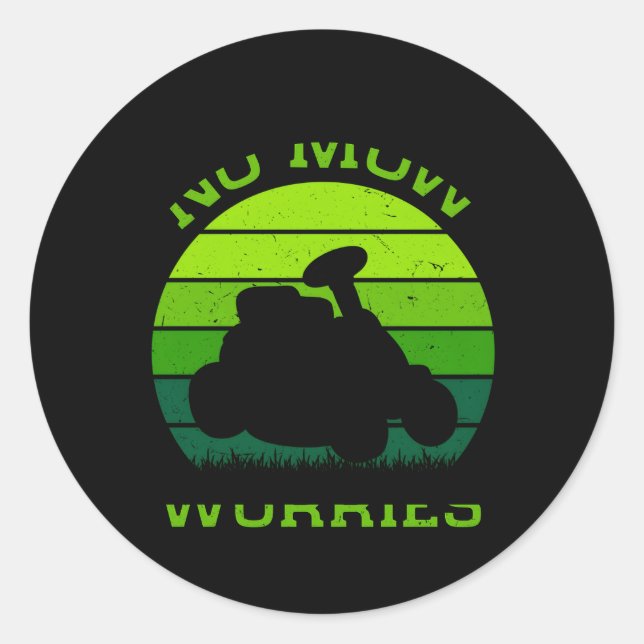 Lawn Mowing Lawn Mower Gardener Gardening Landscag Classic Round Sticker (Front)