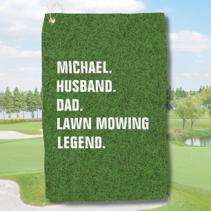 Lawn Mowing Legend Funny Personalized  Golf Towel