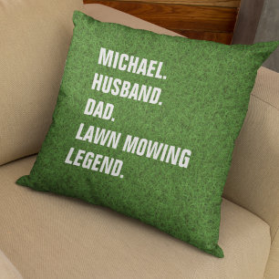 Lawn Mowing Legend Funny Personalized  Throw Pillow