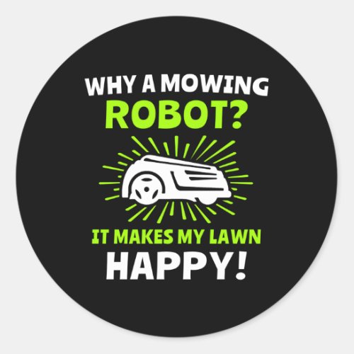 Lawn Mowing Robot Lawnmower Lawn Mower Classic Round Sticker