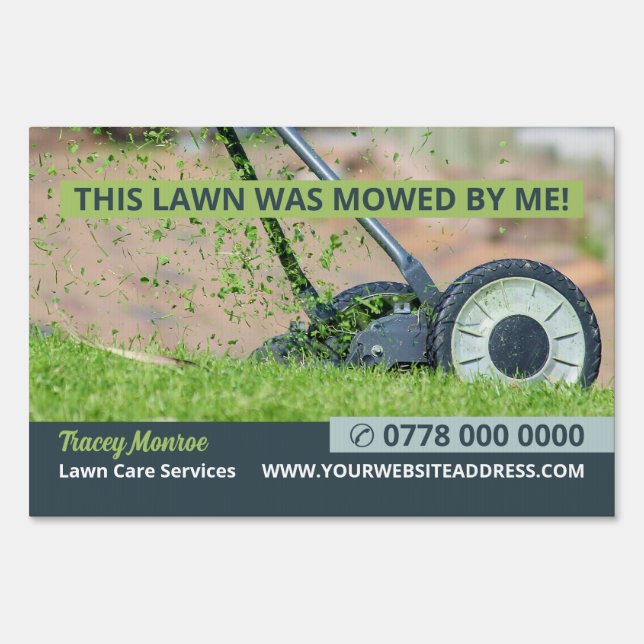 Lawn-Mowing Scene, Lawn Care Services Advertising Sign (Front)
