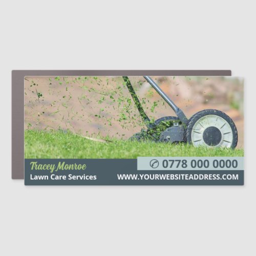 Lawn_Mowing Scene Lawn Care Services Car Magnet