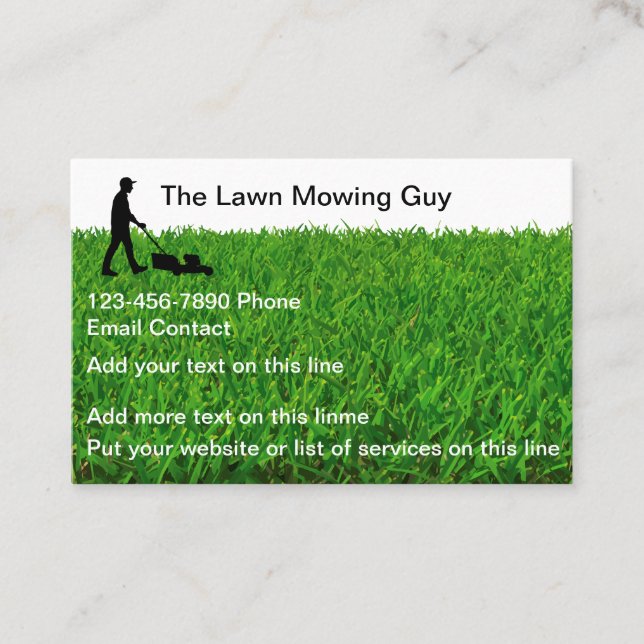 Lawn Mowing Service Classic Business Cards (Front)