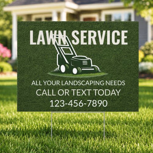 Lawn Mowing Service Yard Sign