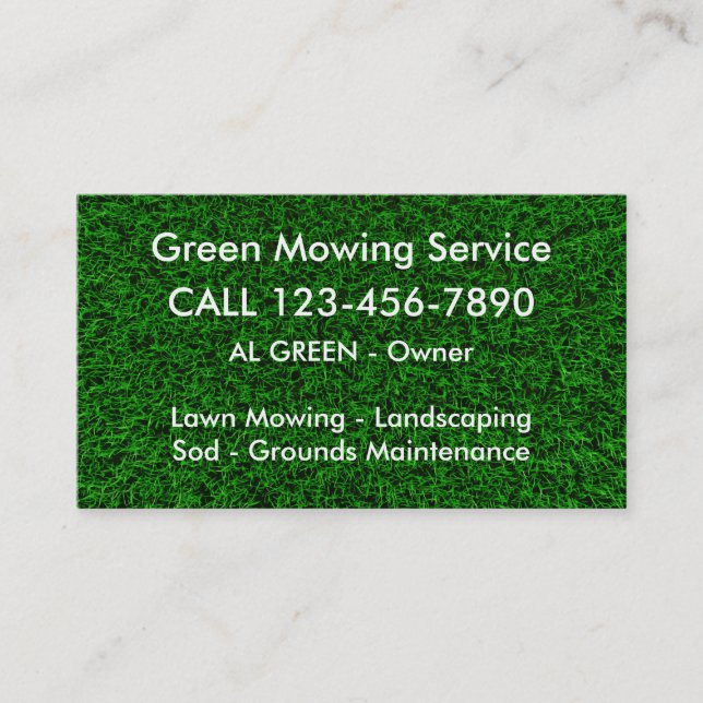 Lawn Mowing Services Business Card (Front)