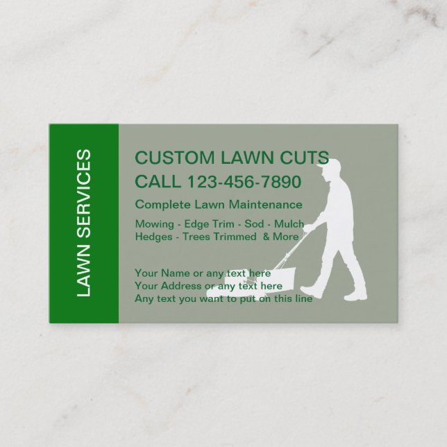 Lawn Mowing Services Business Card (Front)