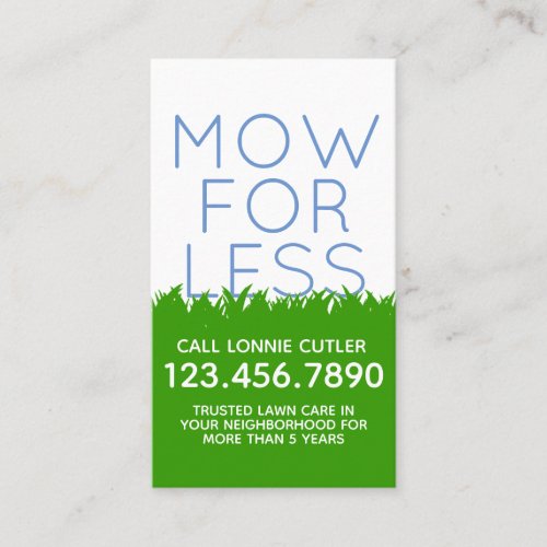 Lawn Mowing Services Business Card Template