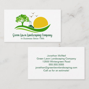 Lawn Mowing Services Cute Landscaping Business Card