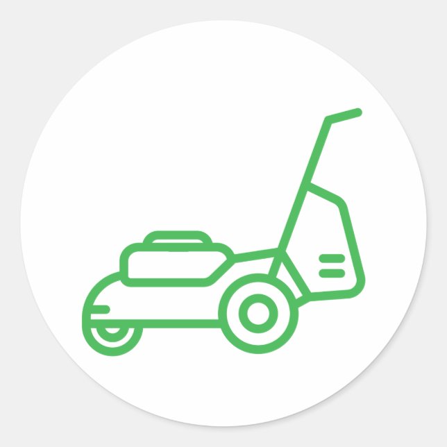 lawn mowing services design template  classic round sticker (Front)