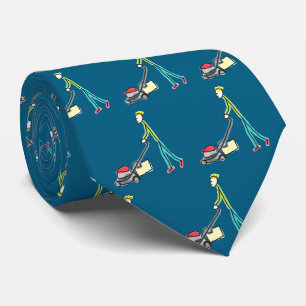Lawn Mowing Stickman Neck Tie
