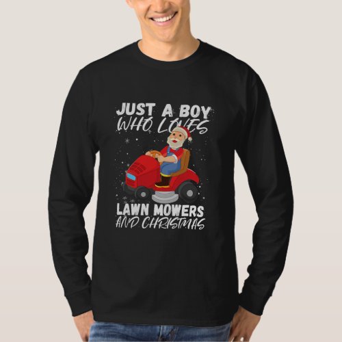 Lawn Mowing Xmas Lawn Mower Santa Gardening T_Shirt