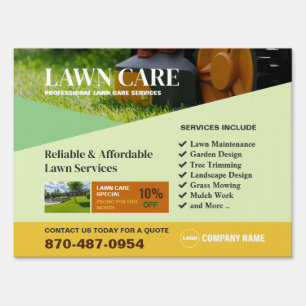 Lawn Mowing Yard Sign