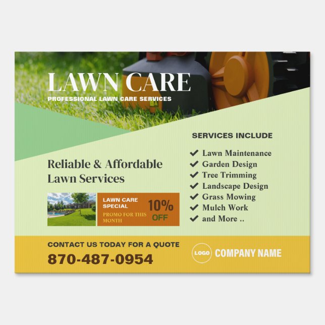 Lawn Mowing Yard Sign (Front)