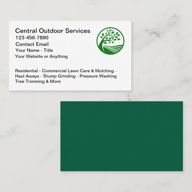 Lawn Outdoor Services Business Cards Mockup  (Front/Back)