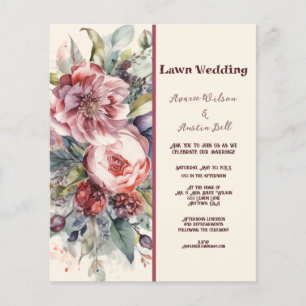 LAWN Pink and Burgundy Vintage Peonies Wedding