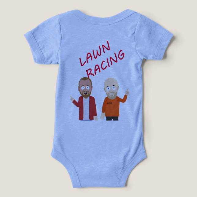 “Lawn Racing Baby Bodysuit – Classic Logo Edition” (Design Back)
