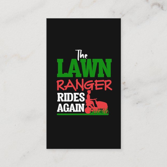 Lawn Ranger Grass Tractor Mowing Caretaker Business Card (Front)