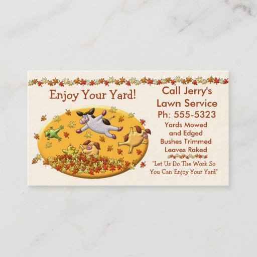 Customizable Lawn Service Business Card